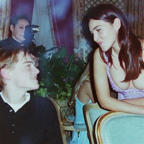 monica bellucci versace|Leonardo DiCaprio and Monica Bellucci at a Versace dinner.